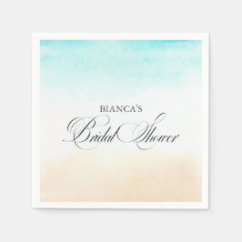 Serviette En Papier Elegant Tropical Coastal Bridal Shower