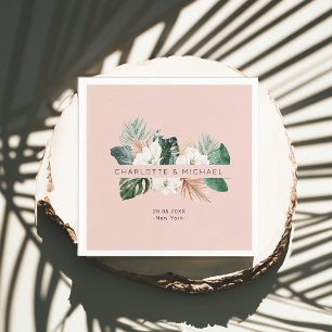 Serviette En Papier Élégant, tropical, mariage feutré