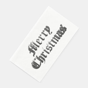 Serviette En Papier Élégant vieux anglais Lettres Joyeux Noël