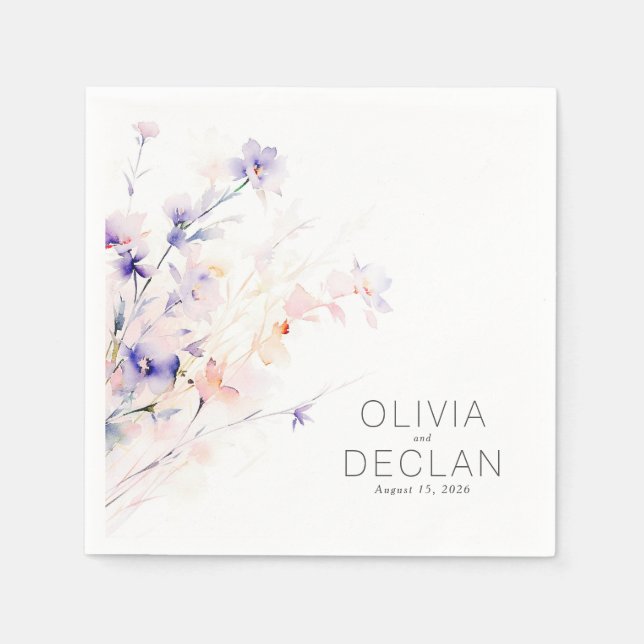 Serviette En Papier Élégant violet doux et flou (Devant)