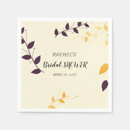 Serviette En Papier Élégant violet Feuille d'or