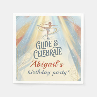 Serviette En Papier Elegant Winter Ice Skating Birthday Invitation 