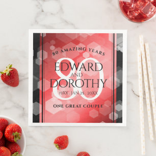 Serviette En Papier Elégante 80ème anniversaire du Mariage de Ruby