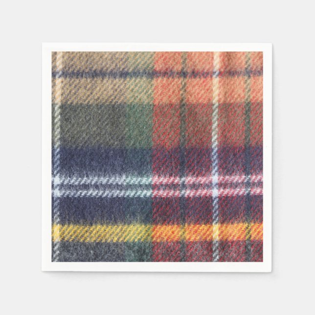 Serviette en papier élégante à carreaux (Devant)