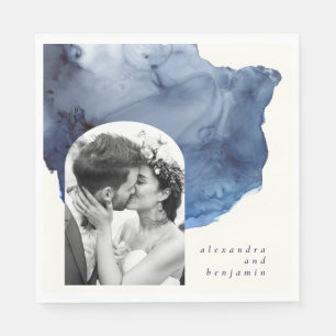 Serviette En Papier Elégante aquarelle Abstraite Mariage photo personn