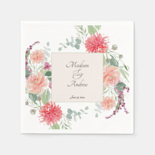 Serviette En Papier Elégante aquarelle bouquet floral