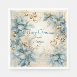 Serviette En Papier Elégante aquarelle de Noël Botanique
