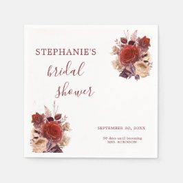 Serviette En Papier Elégante aquarelle Fête des mariées florale