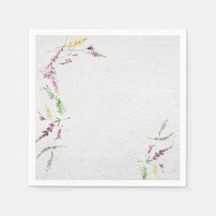 Serviette En Papier Elégante aquarelle Fleur sauvage Fête des mariées