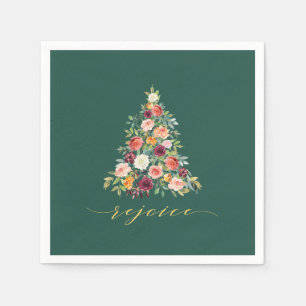 Serviette En Papier Elégante aquarelle Floral Tree Holiday