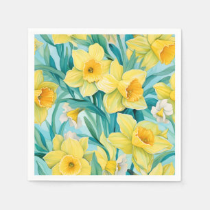 Serviette En Papier Élégante aquarelle jonquille