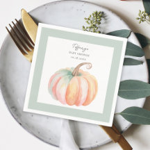 Elégante aquarelle Petit Baby shower Citrouille