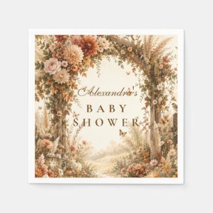 Serviette En Papier Élégante Baby Shower Bohème d'Automne