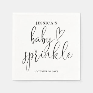 Serviette En Papier Élégante Baby Sprinkle Shower noir et blanc