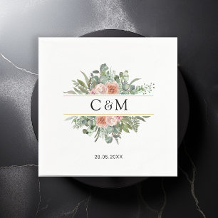 Serviette En Papier Elegante Boho Pastel Eucalyptus