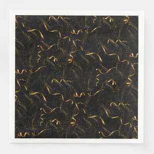 Serviette En Papier Elégante boîte à vin noir & or