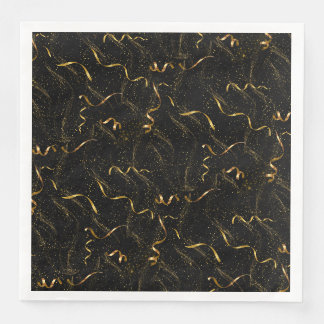 Serviette En Papier Elégante boîte à vin noir & or