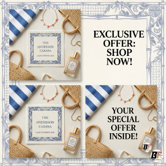 Serviette En Papier Élégante Cabane sur Mesure en Chinoiserie Bleue Ba