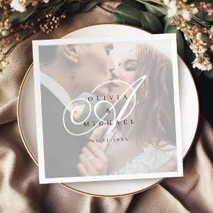 Serviette En Papier Elégante calligraphie classique mariage vintage