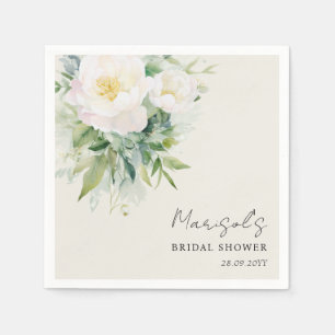 Serviette En Papier Élégante calligraphie Fête des mariées florale bla