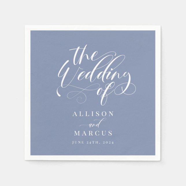 Serviette En Papier Élégante calligraphie Mariage classique serviettes (Devant)