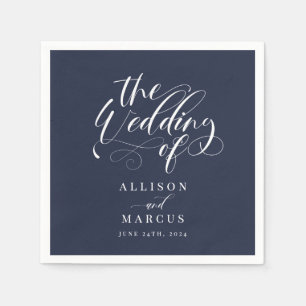 Serviette En Papier Élégante calligraphie Mariage classique serviettes