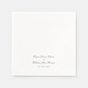 Serviette En Papier Élégante calligraphie Mariage vert d'âge minimal
