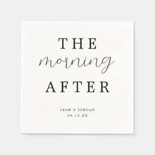 Serviette En Papier Élégante calligraphie Matin après Brunch Mariage