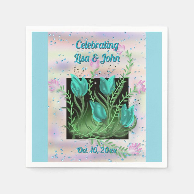 Serviette En Papier Élégante célébration Papier personnalisé serviette (Devant)