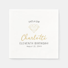 Serviette En Papier Elégante C'est une Gem Anniversaire Napkins