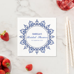 Serviette En Papier Elégante Chinoiserie bleu et blanc Motif antique