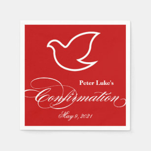 Serviette En Papier Élégante confirmation de colombe personnalisée