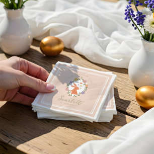 Serviette En Papier Elégante crête de lapin de Pâques Printemps Floral