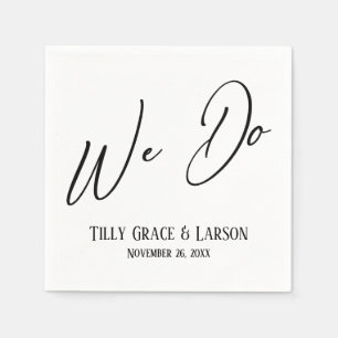 Serviette En Papier Élégante écriture manuscrite Typographie simple No