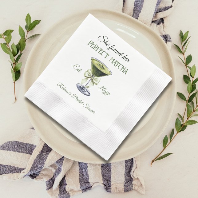 Serviette En Papier Élégante Elle a Trouvé Son Matcha Parfait pour sa  (Créateur téléchargé)