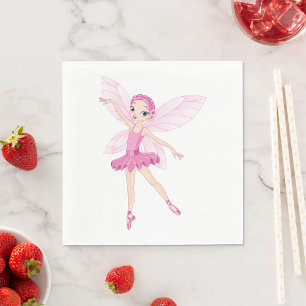 Serviette En Papier Élégante Fée De Ballerina Rose Pour Les Amateurs D