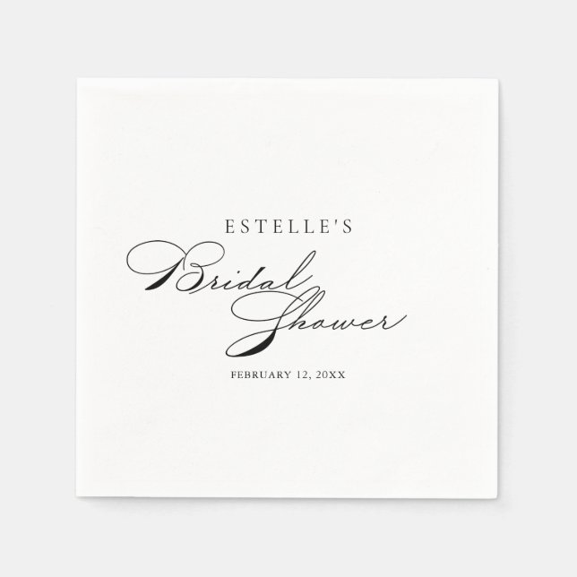 Serviette En Papier Élégante Fête des mariées de calligraphie (Devant)