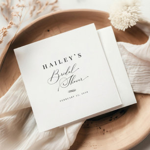Serviette En Papier Élégante Fête des mariées de calligraphie classiqu