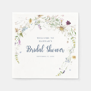 Serviette En Papier Elégante Fête des mariées Fleur sauvage aquarelle