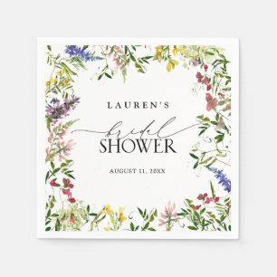Serviette En Papier Elégante Fête des mariées Fleur sauvage d'été