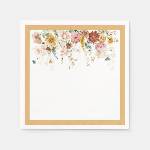 Serviette En Papier Élégante Fête des mariées Fleur sauvage Jaune