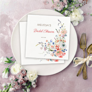 Serviette En Papier Élégante Fête des mariées florale