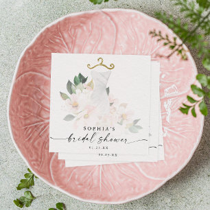 Serviette En Papier Élégante Fête des mariées florale Blush