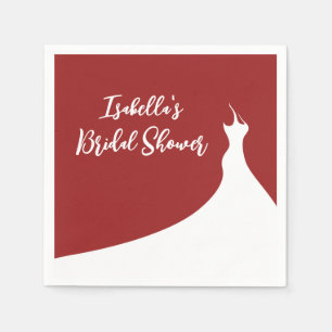 Serviette En Papier Elégante Fête des mariées rouge Napkin