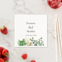 Serviette En Papier Élégante feuille botanique