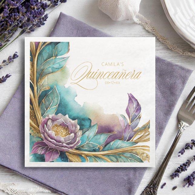 Serviette En Papier Élégante Fiesta Quinceanera ID1029 (Créateur téléchargé)