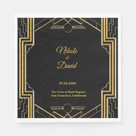 Serviette En Papier Elégante Gatsby Mariage Napkins Art Déco