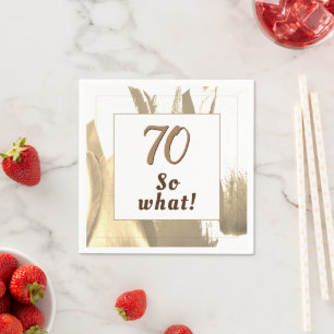 Serviette En Papier Elégante Golden Tulip 70e anniversaire Floral