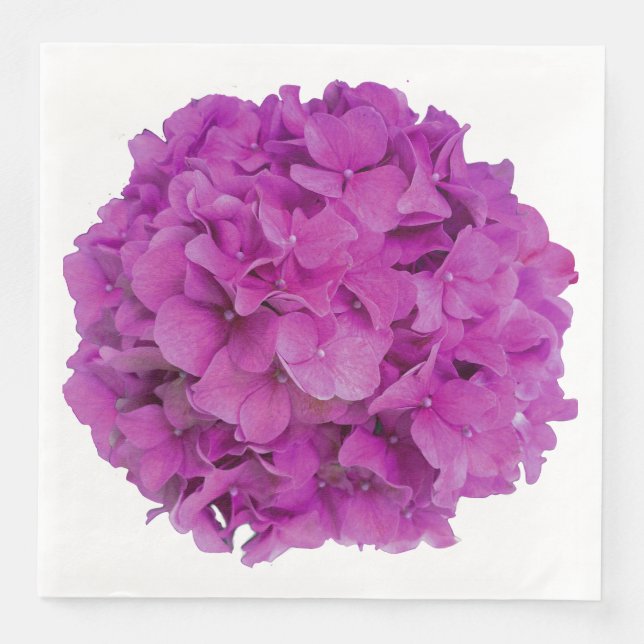 Serviette En Papier Elégante magenta rose hydrangée florale roses (Devant)