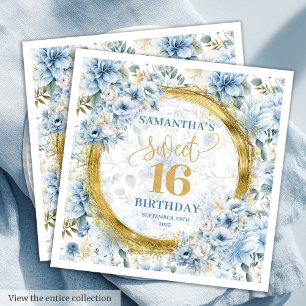Serviette En Papier Elégante Parties scintillant en or Sweet sixteen b
